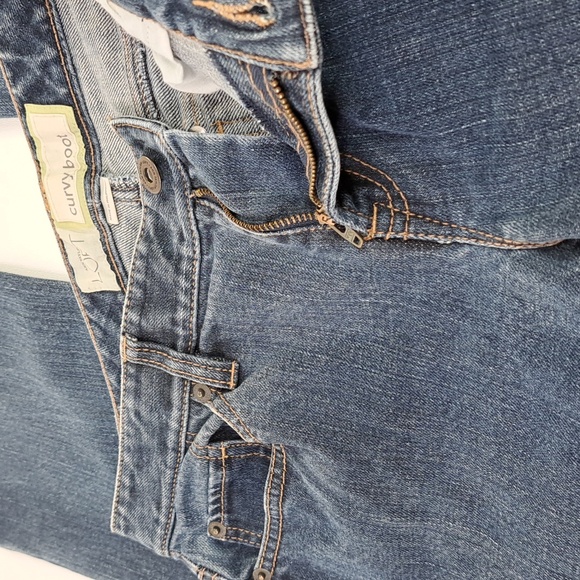Loft Curvy Boot Blue Jeans Size 6 Snap Back Pockets - Picture 15 of 16